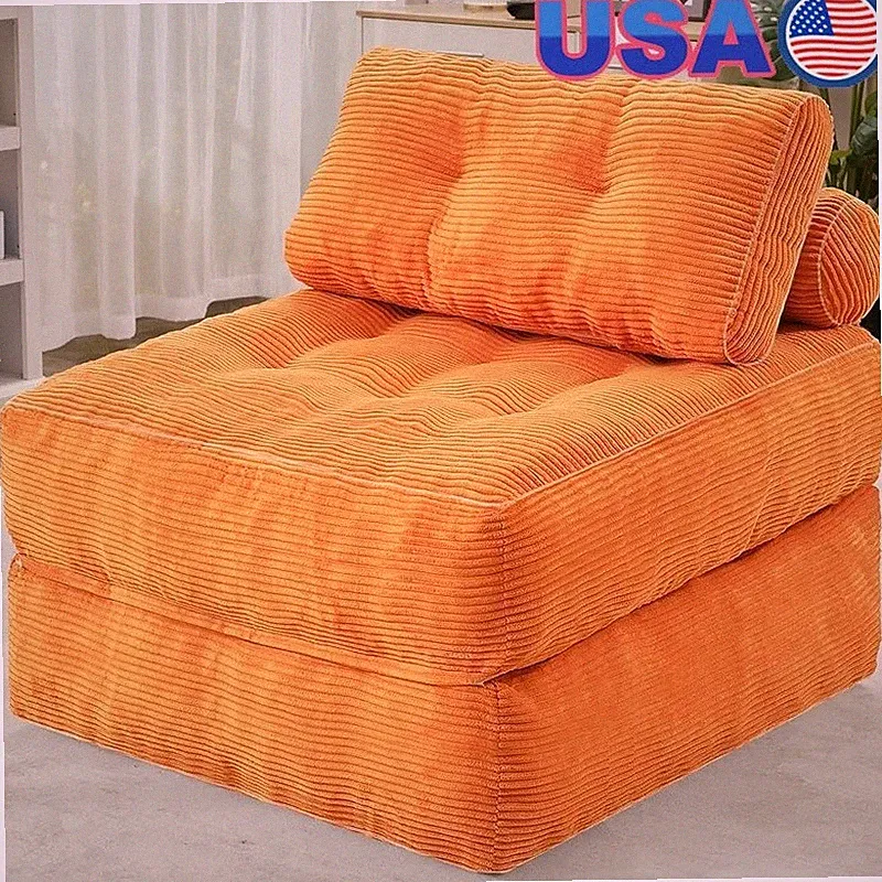 3-in-1 Convertible Futon Sofa Bed W/ Lumbar Support Pillows Small Spaces New