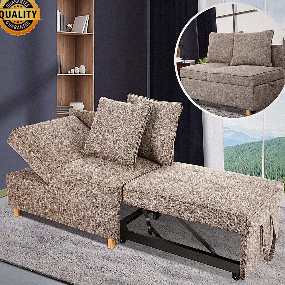 Folding Sofa Bed Chair Ottoman Sleeper Chair Chaise Lounge 5-Adjustable Backrest