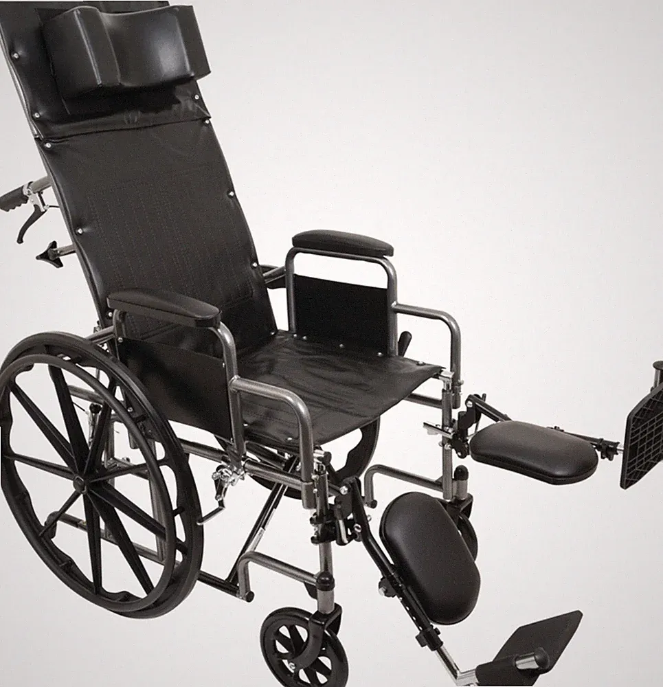 Reclining Manual Wheelchair 16" Wide Seat Elevating Legrests Removable Desk Arm