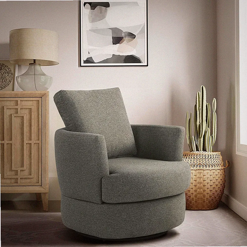 Spark 28" Swivel Accent Chair - Modern Gray Pocket Coil Comfort