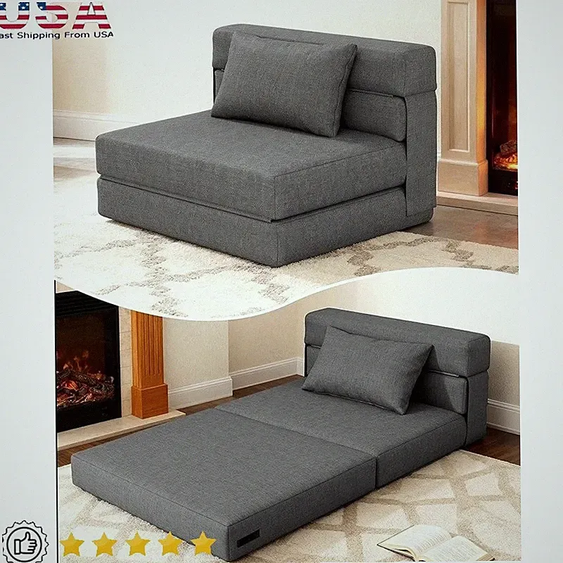 Versatile Folding Sofa Bed Chair Small Spaces Easy Recline Guest Sleep Solution