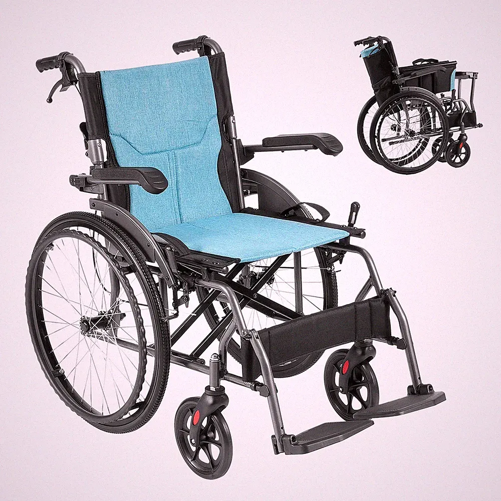 VEVOR Wheelchair Aluminum Alloy Ultra-Lightweight 18-In Wide Seat 250lbs
